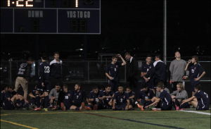 This picture includes the Varsity boys soccer team at their final game this season