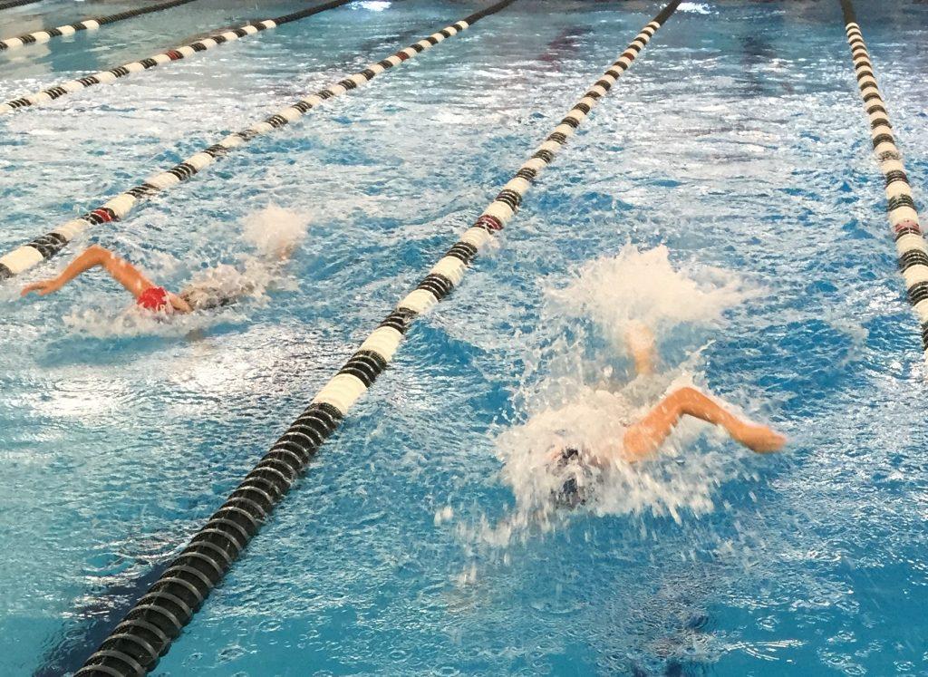 Aly Wooley during her swim.