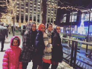 Farisa Khan, her sister, and few family friends seeing Christmas lights 