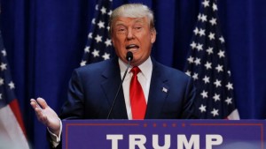 Donald Trump at his presidential campaign announcement.