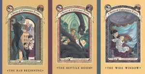 "The Bad Beginning," "The Reptile Room," and "The Wide Window" are the first three books in "A Series of Unfortunate Events. Image credit: Hypable